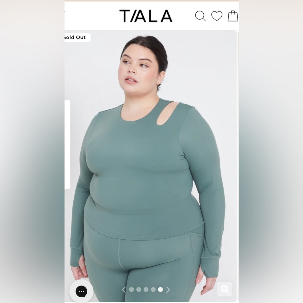 NWT Tala T/ALA skinluxe cut out top in leaf green size 2XL